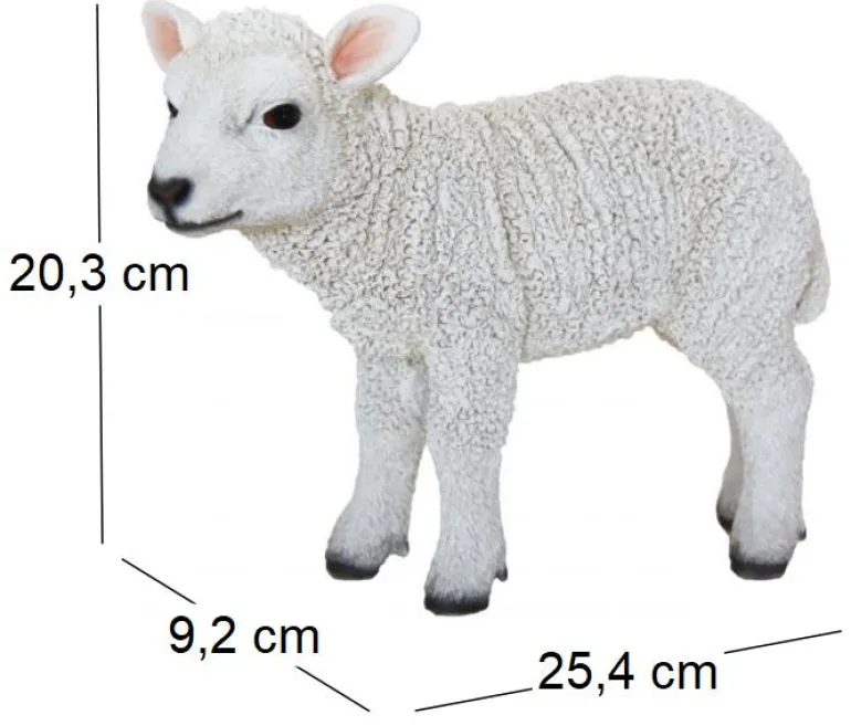 Agneau debout en résine 25 cm
