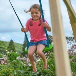 Aire de jeux en bois avec glissière et portique Castelwood