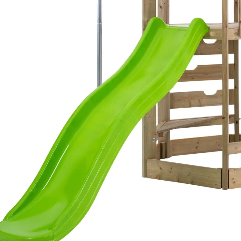 Aire de jeux en bois avec glissière et portique Castelwood