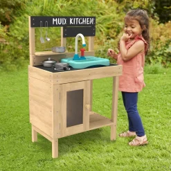 Aire de jeux en bois Castelwood avec cuisine extérieure offerte