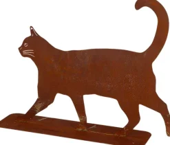 Animal de compagnie décoratif en métal rouillé (Chat qui marche)