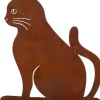 Animal de compagnie décoratif en métal rouillé (Chat assis)
