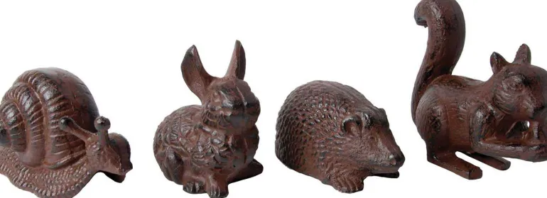 Animaux du jardin en fonte (Lot de 4) (Modèle 2)