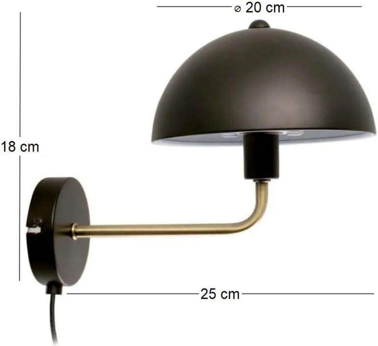 Applique murale en métal Bonnet (Noir)
