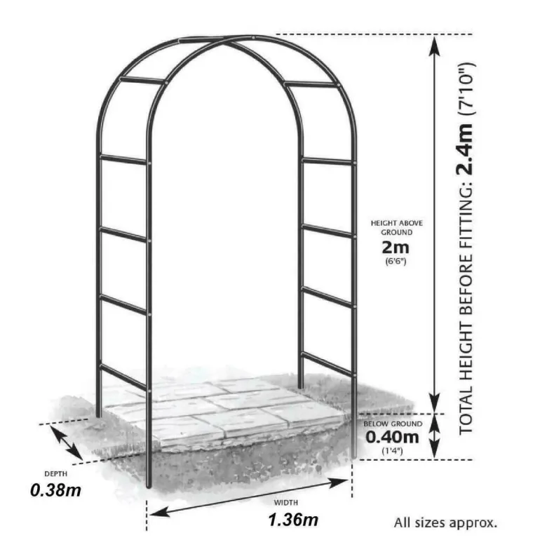 Arche déco en fer noir Atea (Lot de 5)