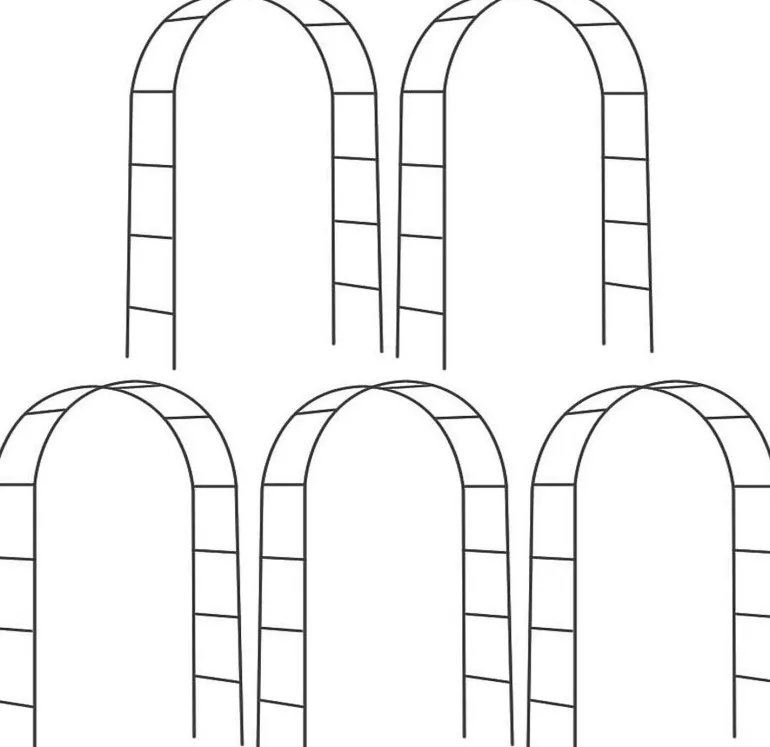 Arche déco en fer noir Atea (Lot de 5)