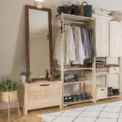 Armoire de rangement en pin massif Nova (76.5 x 40.5 x 79.5 cm)
