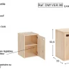 Armoire en pin brut 1 porte 2 tablettes Dinamic