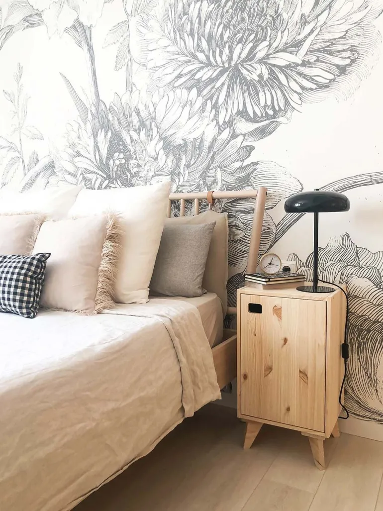 Armoire en pin brut 1 porte 2 tablettes Dinamic