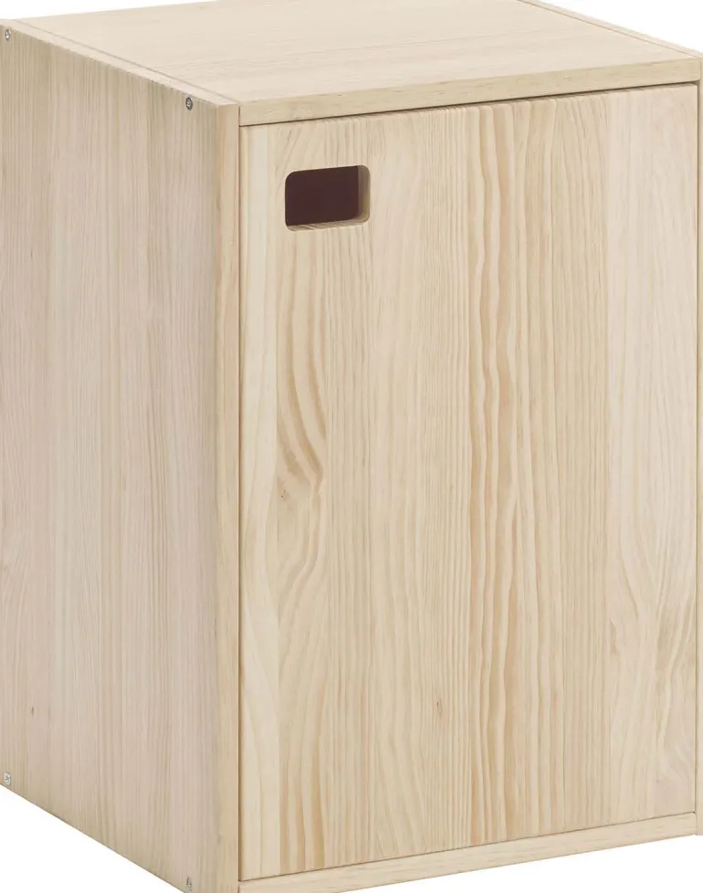 Armoire en pin brut 1 porte 2 tablettes Dinamic