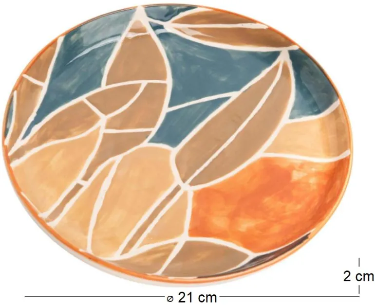 Assiette à dessert en grès Serena 21 cm (Lot de 6)