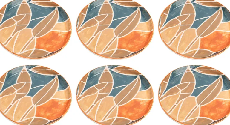 Assiette à dessert en grès Serena 21 cm (Lot de 6)