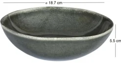 Assiette en grès vert Black Forest (Lot de 6) (Assiette creuse - 19 cm)