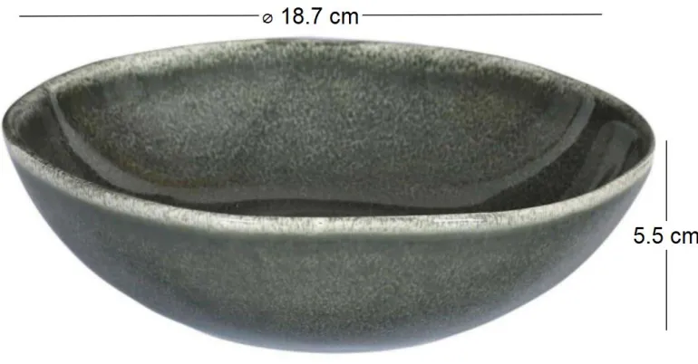 Assiette en grès vert Black Forest (Lot de 6) (Assiette creuse - 19 cm)