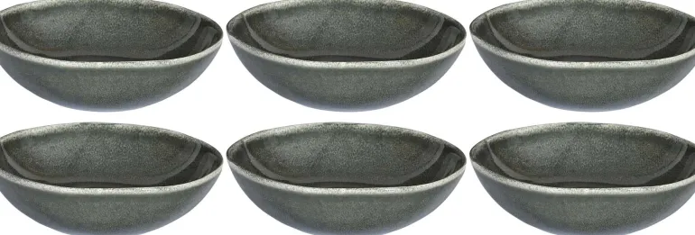Assiette en grès vert Black Forest (Lot de 6) (Assiette creuse - 19 cm)