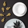 Assiette en porcelaine avec liseré doré (Lot de 6) (Assiettes plates - 20 cm)