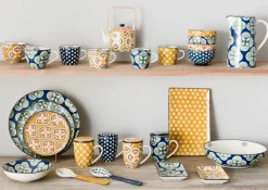 Assiette plate à motifs Imany (Lot de 6) (Jaune)