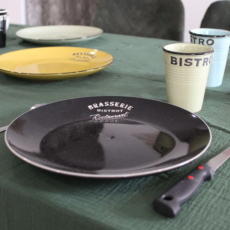 Assiettes colorées Brasserie bistrot (Lot de 6) (Assiettes plates - 27 cm)