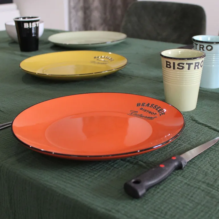 Assiettes colorées Brasserie bistrot (Lot de 6) (Assiettes plates - 27 cm)