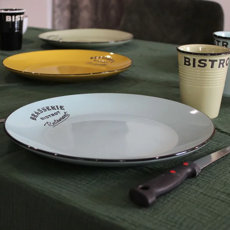 Assiettes colorées Brasserie bistrot (Lot de 6) (Assiettes plates - 27 cm)