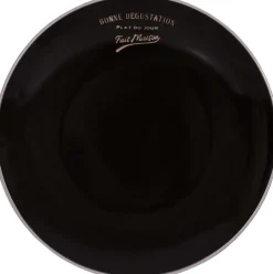 Assiettes en grès noir Bonne dégustation (Lot de 6) (Assiettes plates - 27 cm)