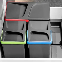 Bacs de tri pour tiroir de cuisine Recycle (2 bacs de 7 litres et 1 bac de 15 litres)
