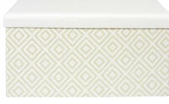 Banc coffre de rangement tressage Mirage (Blanc)