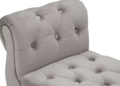 Banc en tissu Paris 120 x 40 x 60 cm (Gris - Noir et Doré)
