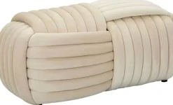 Banc en tissu Softy 90 x 45 x 45 cm (Crème)