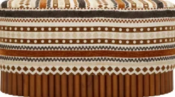 Banc ovale en tissu Etnic 82 x 40 x 40 cm