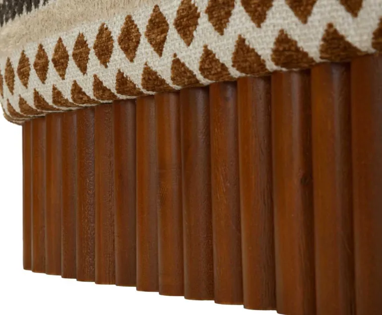 Banc ovale en tissu Etnic 82 x 40 x 40 cm