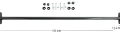 Barre gymnastique thermolaqué avec fixations (125 cm)