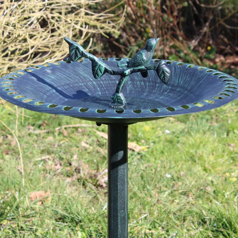 Bassin à oiseaux sur pied en fonte