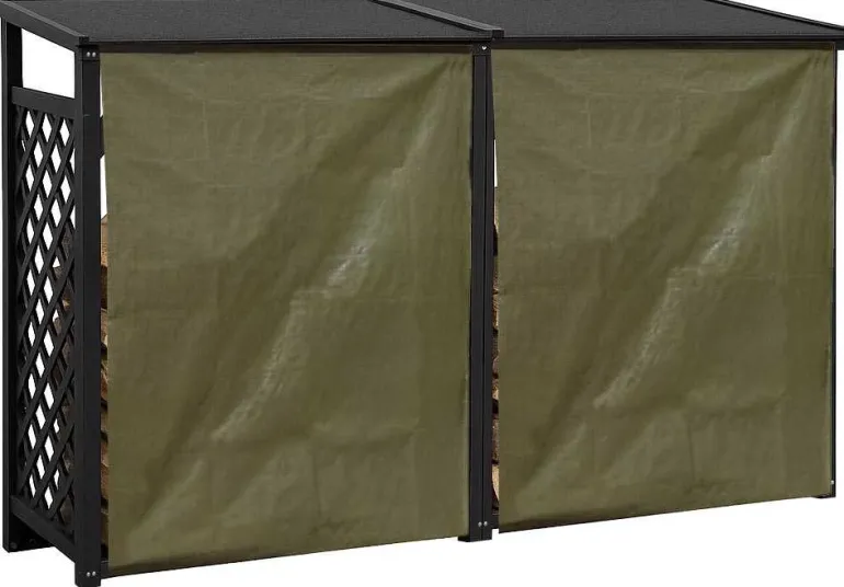 Bûcher treillis en bois Black edition (Avec extension )