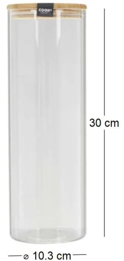 Bocal en verre et bambou 2L