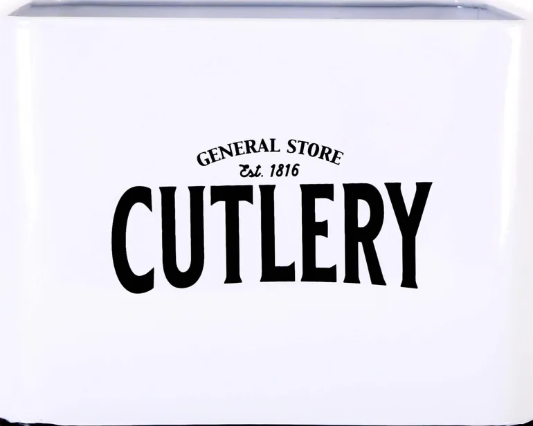 Boite à couverts en fer blanc General store