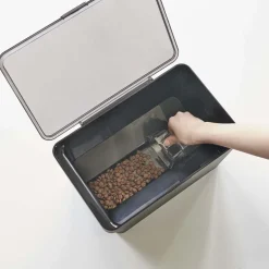 Boite à croquettes en plastique avec verre doseur Pet (Noir)