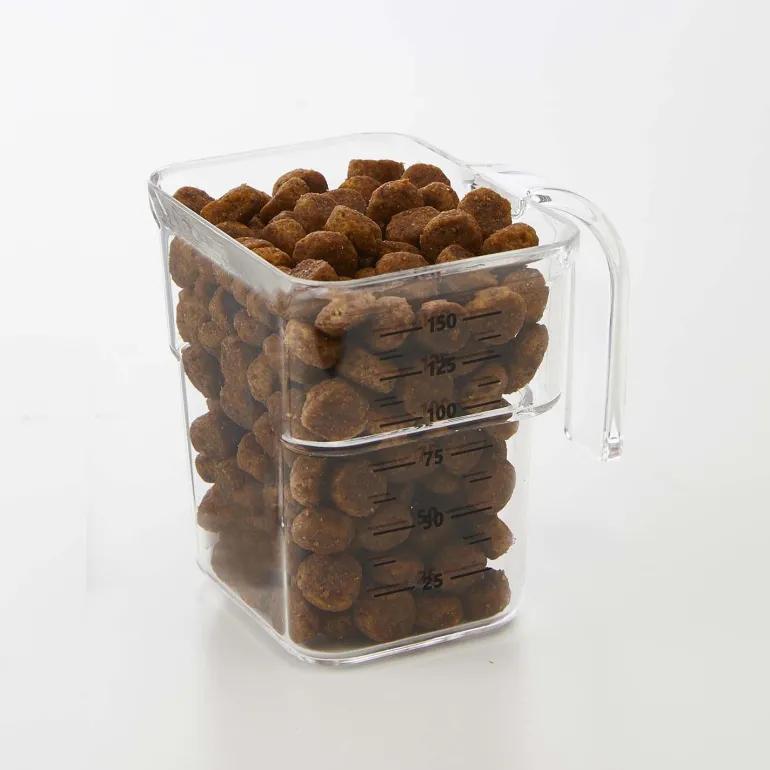 Boite à croquettes en plastique avec verre doseur Pet (Noir)