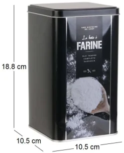 Boite à farine en métal embossé