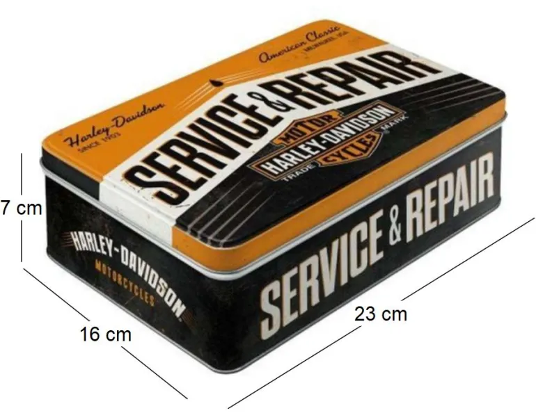 Boite à sucres publicitaire en métal (Harley Davidson service et Repair)