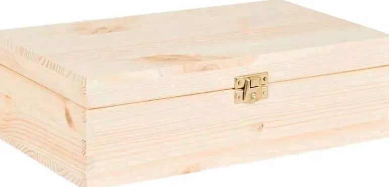 Boite à thé 12 compartiments en pin (Beige)