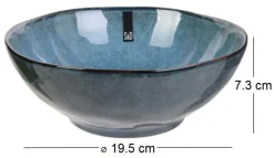 Bol en grès bleu 80 cl Au grès du temps (Lot de 6)