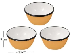 Bol en émail coloré Classic 16 cm (Lot de 3) (Jaune)