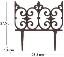 Bordure de jardin en fonte Valentine (Lot de 4)