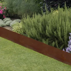 Bordure de jardin haute en acier effet rouillé