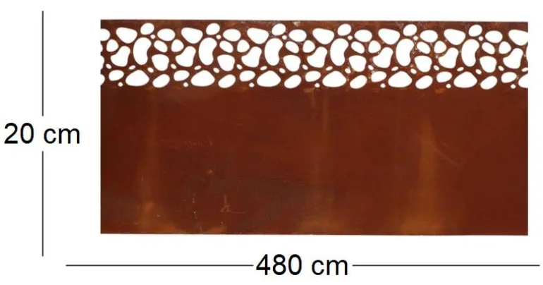 Bordure de pelouse en acier 480 x 20 cm (Moucheté)