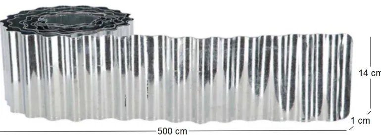 Bordure de pelouse en fer galvanisé ondulée 500 x 14 cm