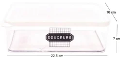 Boîte de conservation transparente à messages couvercle blanc (22.5 x 16 x 7 cm)