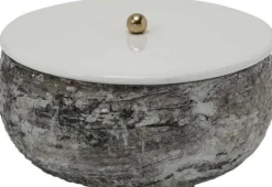 Boîte de rangement en métal Mosaic Marble (Blanc)