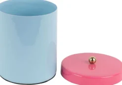 Boîte en métal Double Funky Small (Bleu clair et rose fuschia)
